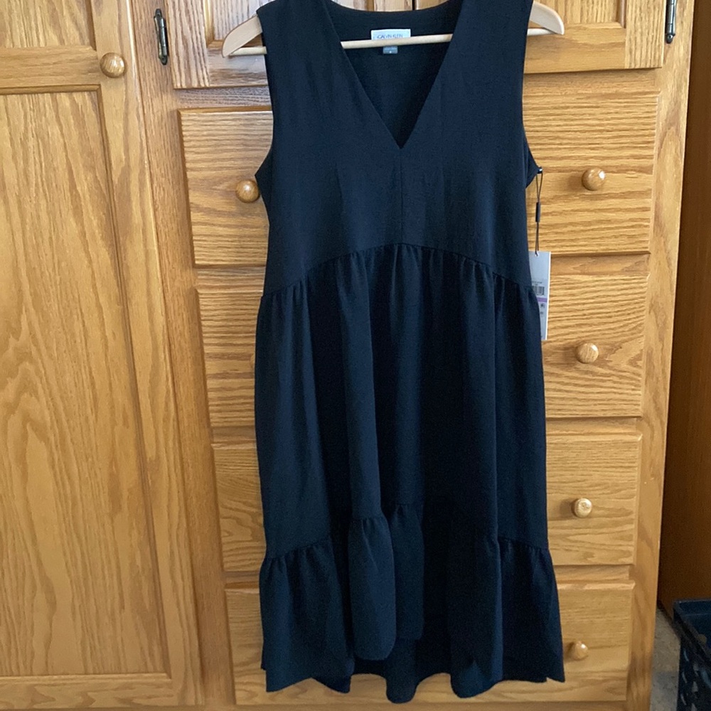 Calvin Klein Black Tiered Dress Size 6